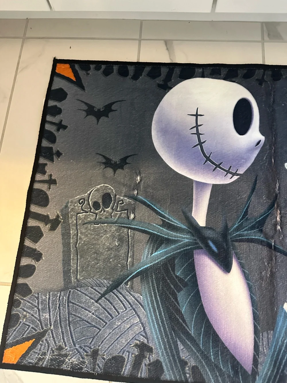Disney Nightmare Before Christmas Jack & Sally Accent Rug 27x42 Halloween Decor